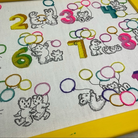 Vintage hand stitched number nursery decor - Picture 3 of 9